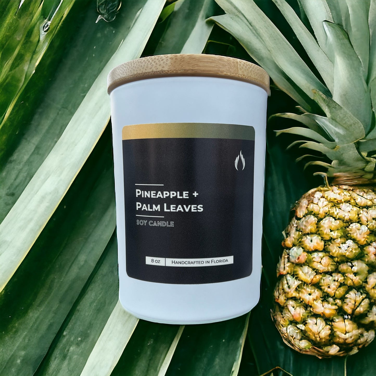 Pineapple + Palm Leaves Soy Candle